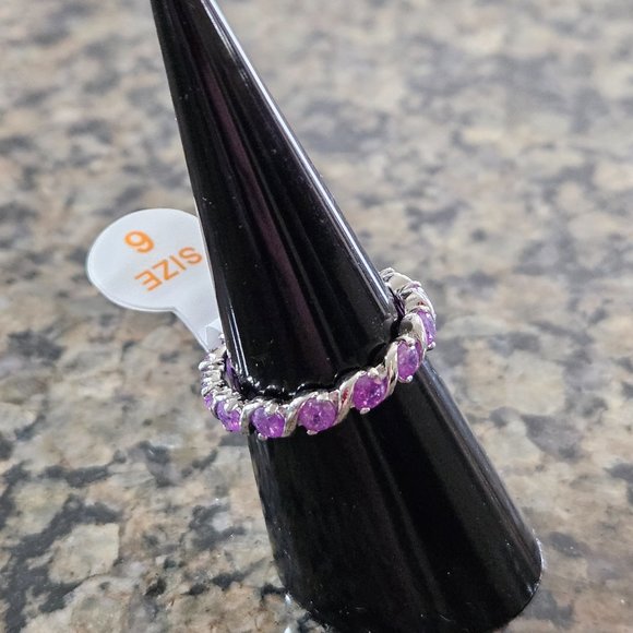 Bomb Party RBP7171 "The Georgina Ring" Lavender Ice Crystal Sz 6 - Picture 3 of 5